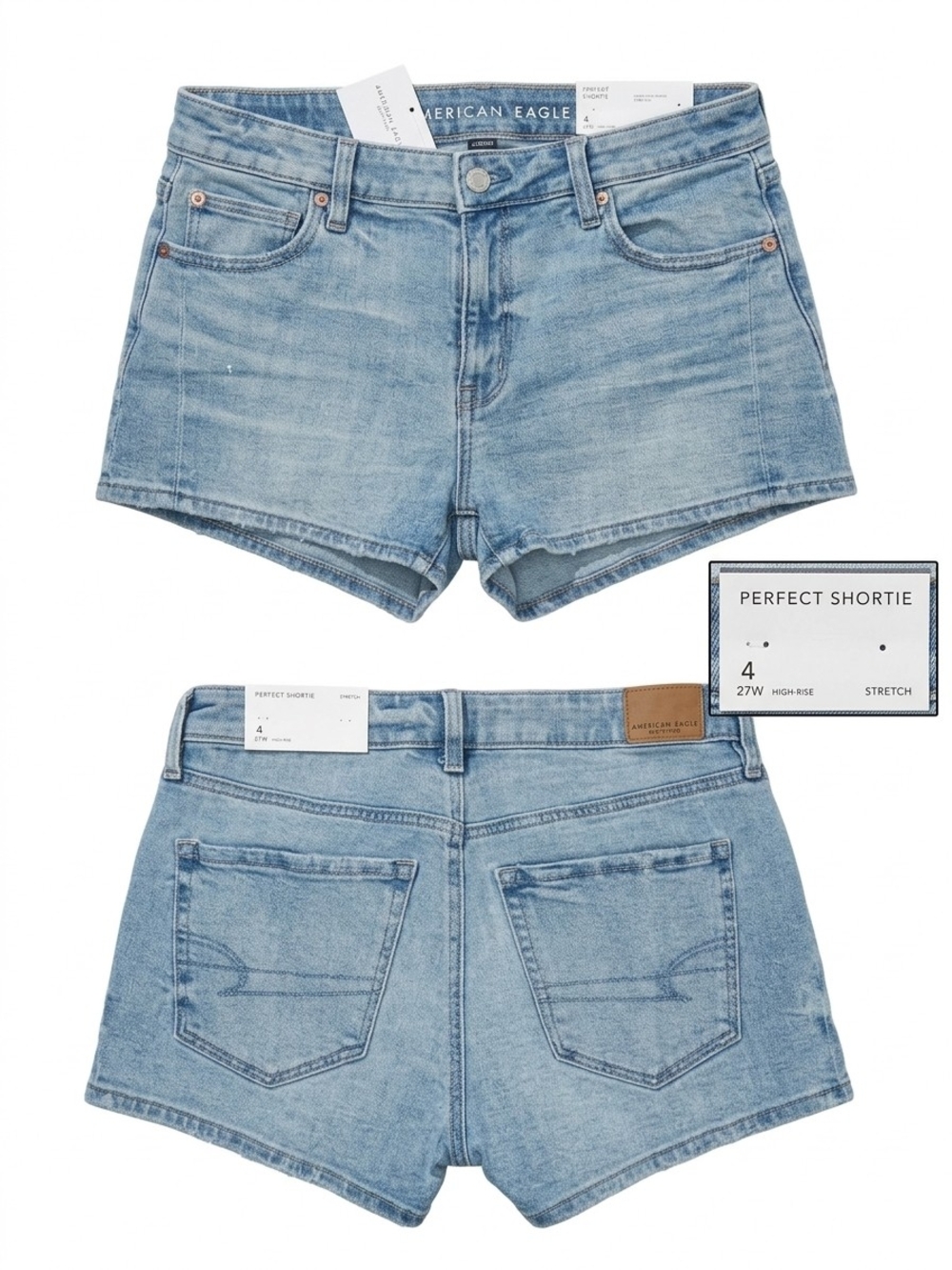 American Eagle Outfitters Light Wash Denim Shortie Shorts